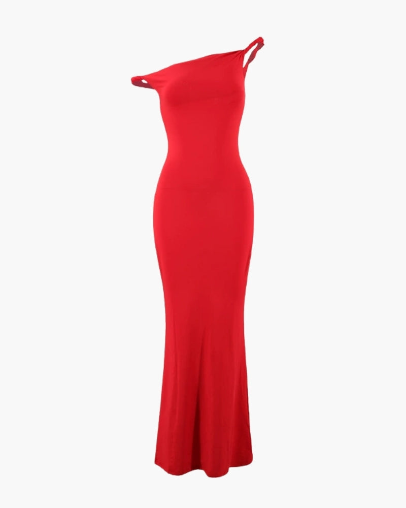 Robe Longue Bodycon Épaule Dénudée