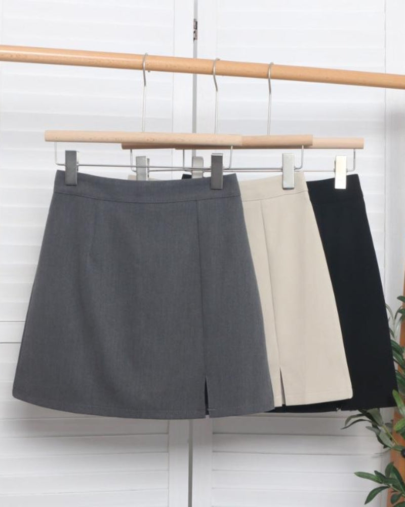 Mini Jupe Oxford Droite