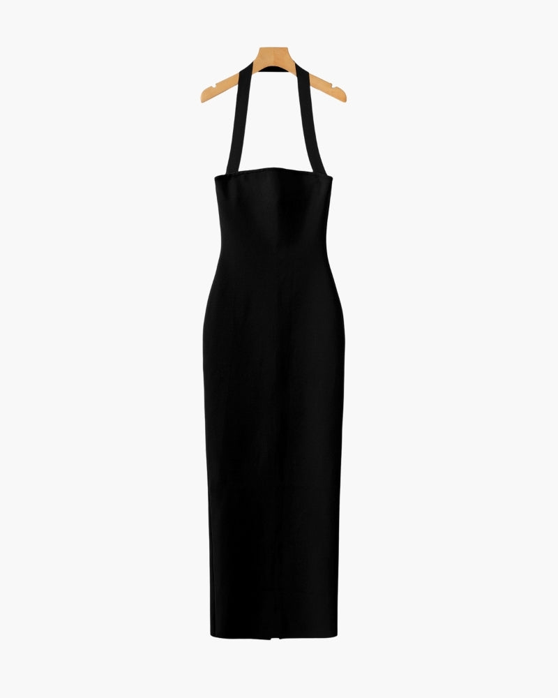 Robe Maxi Slim Fit à Encolure Licou