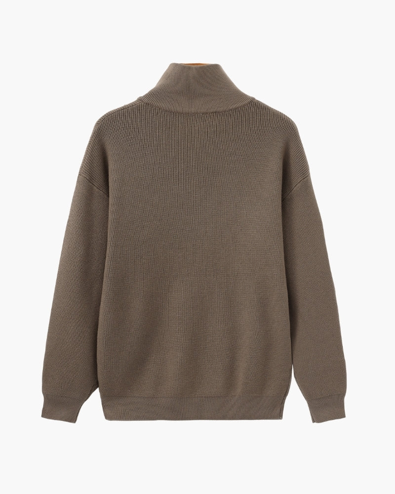 Pull Tricoté Demi-Zip Raffiné