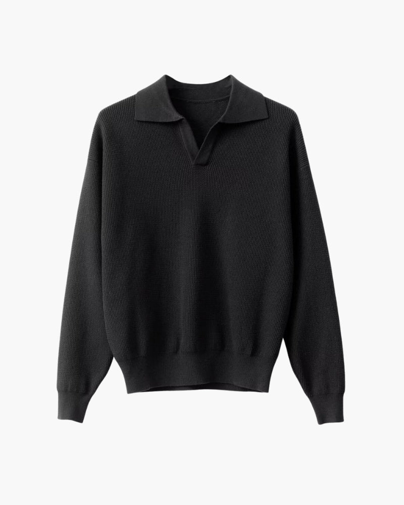Pull Polo en Tricot Texturé