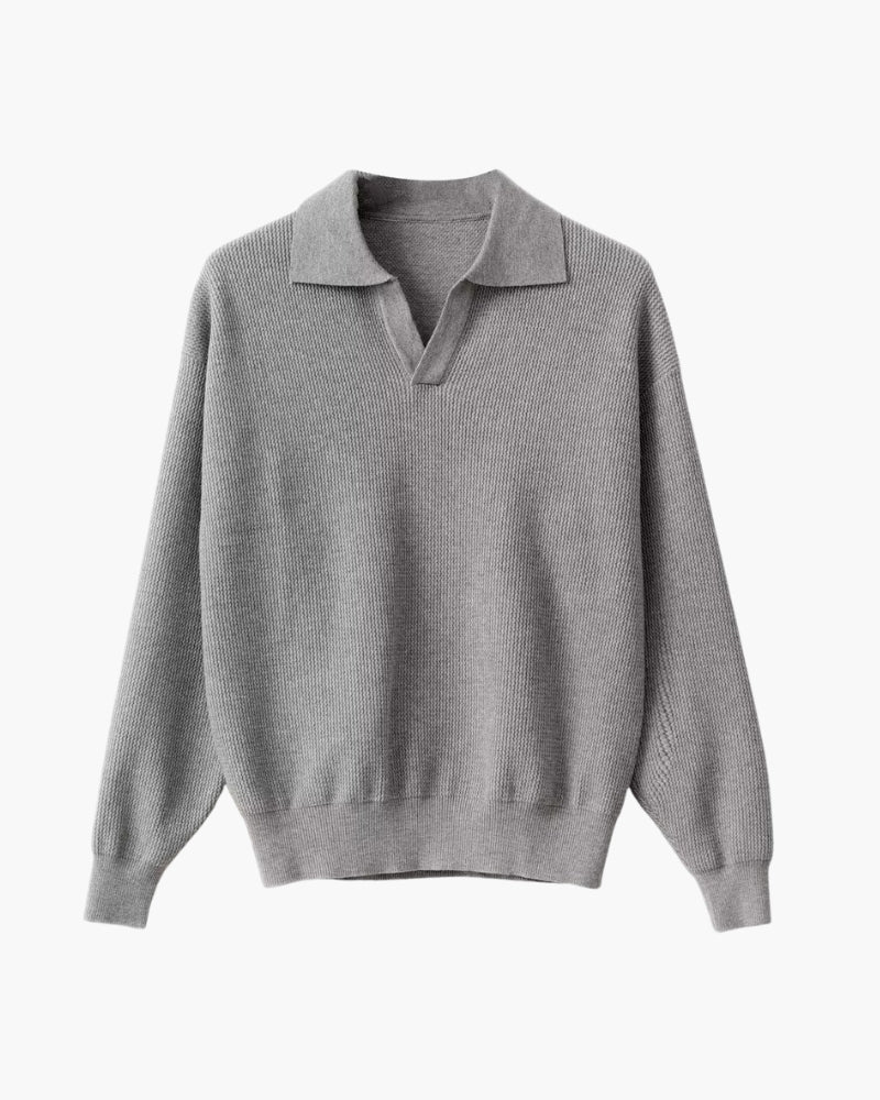 Pull Polo en Tricot Texturé