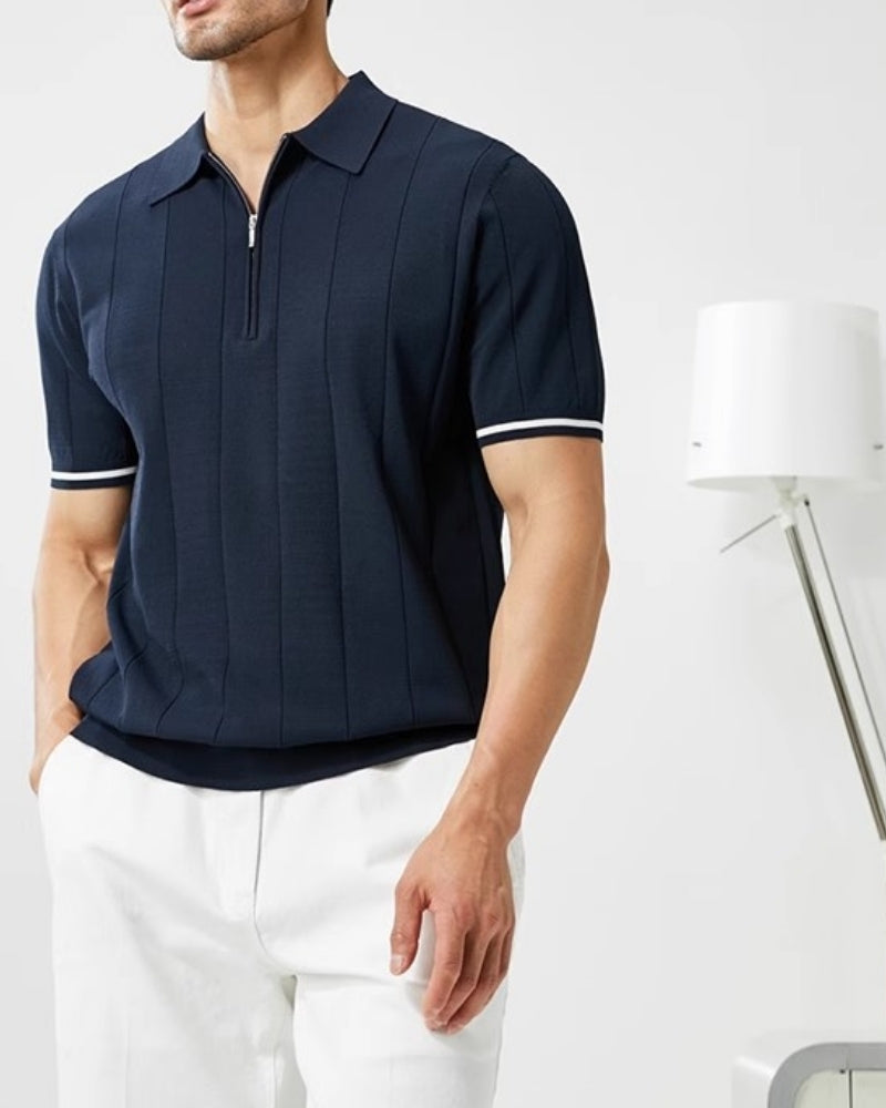 Polo Signature à Garnitures Contrastées