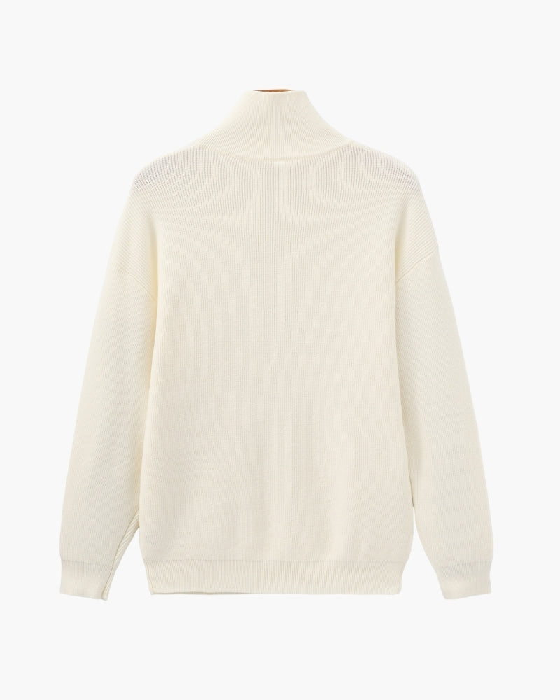 Pull Tricoté Demi-Zip Raffiné