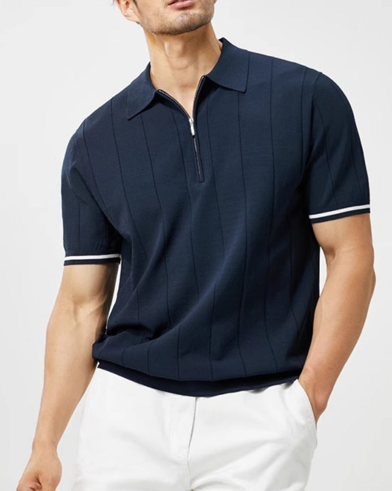 Polo Signature à Garnitures Contrastées