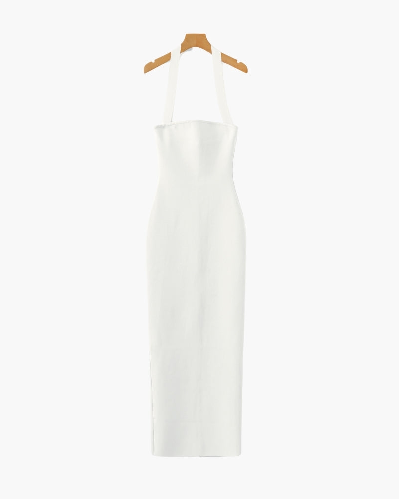 Robe Maxi Slim Fit à Encolure Licou