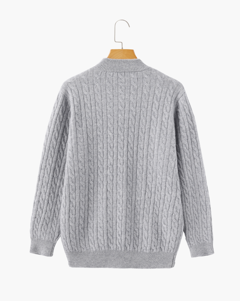 Pull Demi-Zip Tissé 100% Cachemire