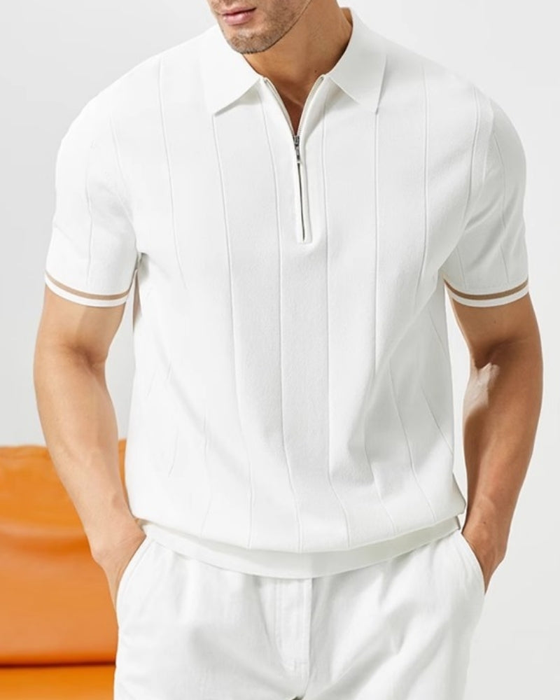 Polo Signature à Garnitures Contrastées