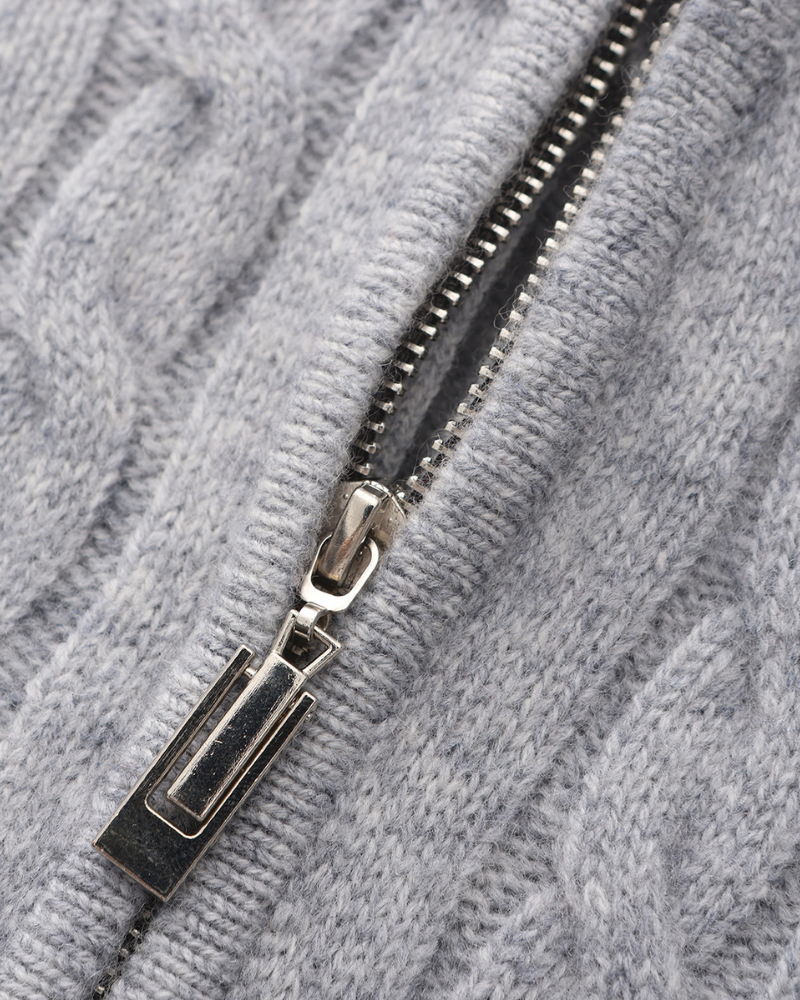 Pull Demi-Zip Tissé 100% Cachemire