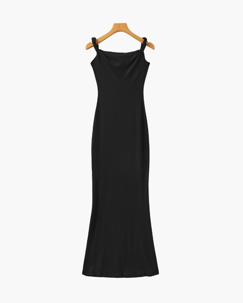 Robe Longue Bodycon Épaule Dénudée