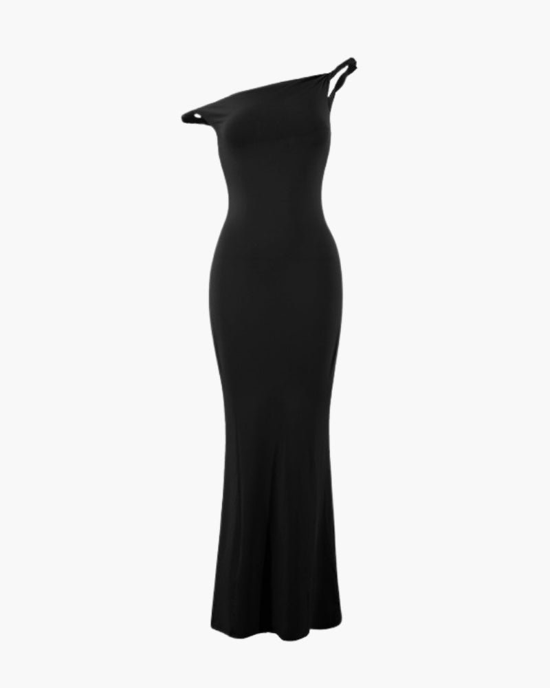 Robe Longue Bodycon Épaule Dénudée