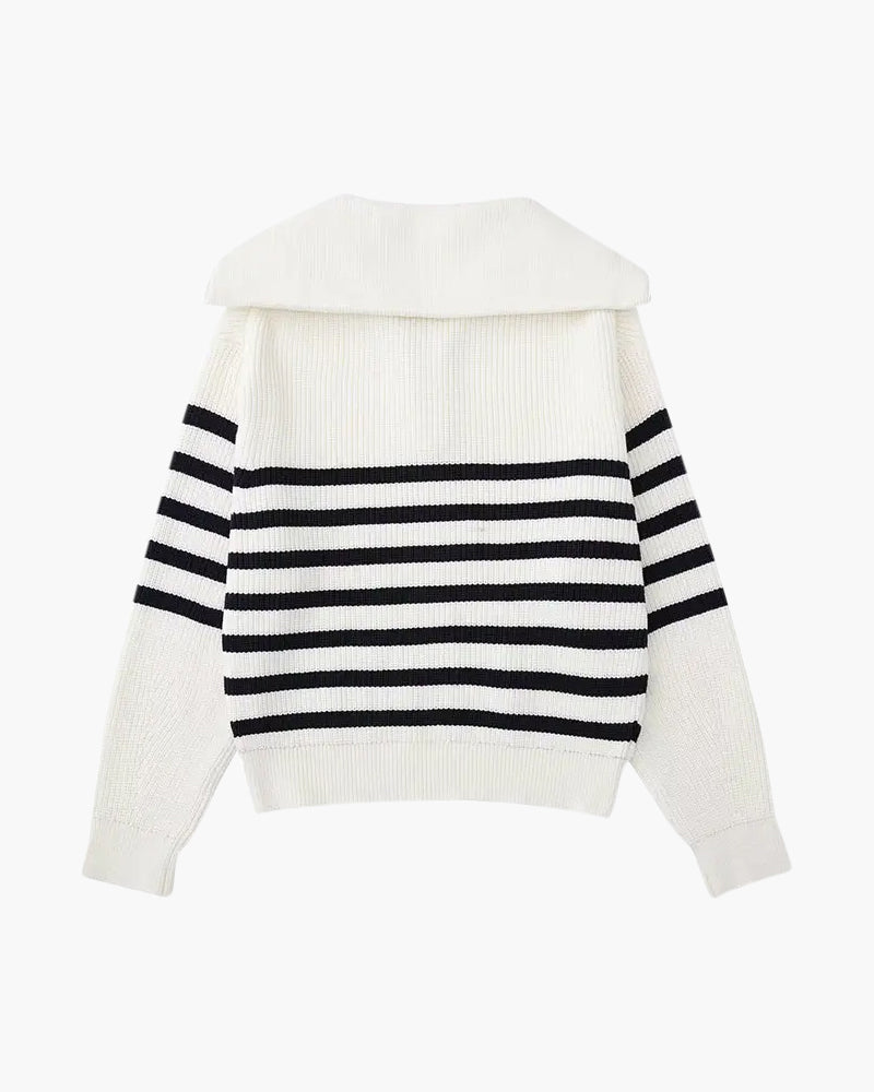 Pull Zippé Rayé