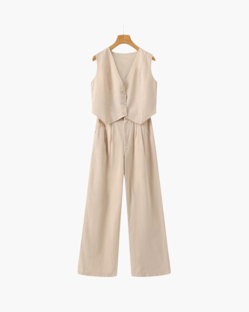 Classy Lady - Ensemble Deux Pièces en Lin