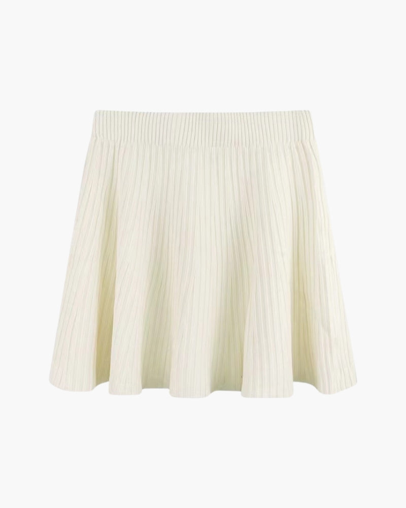 Mini Jupe en Laine Plissée Oxford