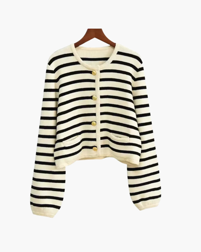 Gilet en Laine Rayée Premium
