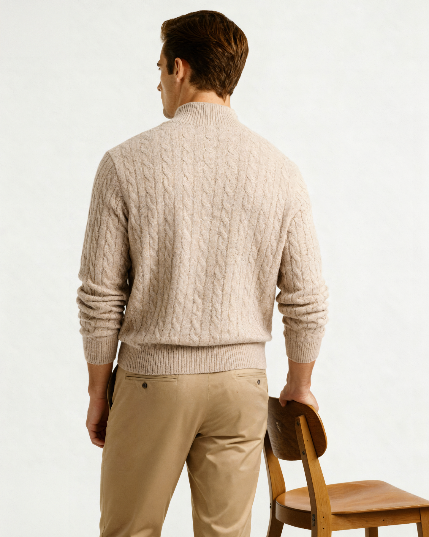 Pull Demi-Zip Tissé 100% Cachemire